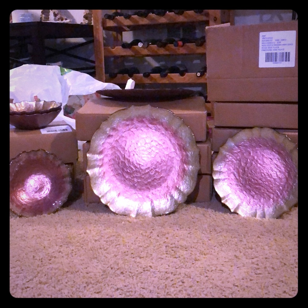 Rose gold plate and bowl set (New in box)